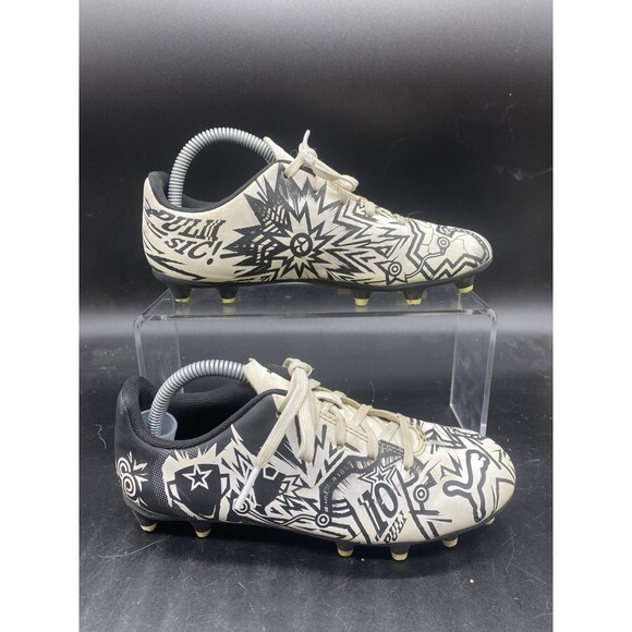 Puma Christian Pulisic Kids Size 3 Tacto II White Black Soccer Cleats 107500-04 - Picture 1 of 7